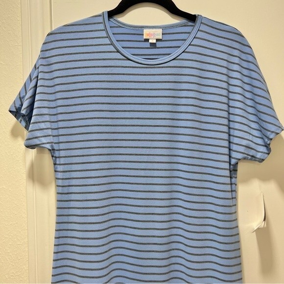 NWT Lularoe Blue & Charcoal Striped Maria Maxi Dress in Women's Size Small (6-8) - Picture 3 of 7